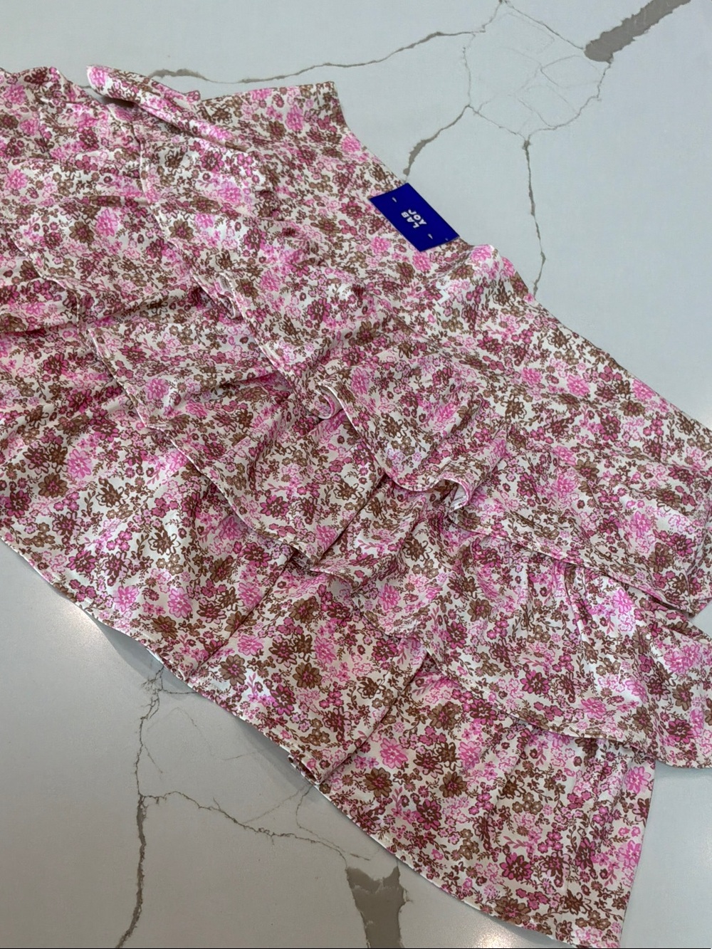 NWT Joy Lab Pink Brown Floral Ruffle Skort XXL Pockets Lining Pickleball Tennis